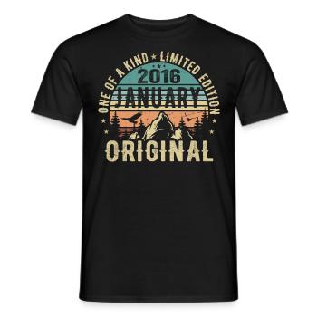 Geburtstagsgeschenk Januar 2016 - January 2016 - Männer T-Shirt - Schwarz - Vorne - AI Model Male 178 light (178cm)
