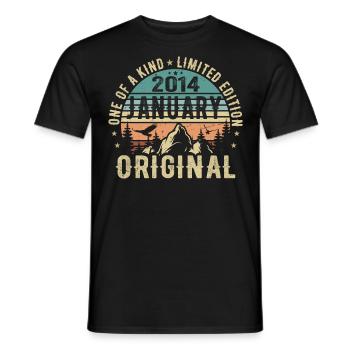 Birthday Gift January 2014 - January 2014 - Men's T-Shirt - black - Front - AI Model Male 178 light (178cm)