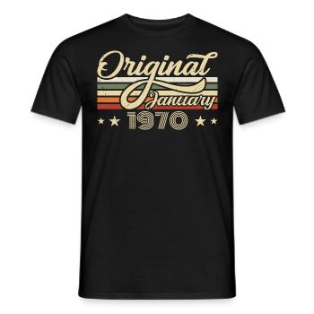 Birthday January 1970 January Born in January - Men's T-Shirt - black - Front - AI Model Male 178 light (178cm)