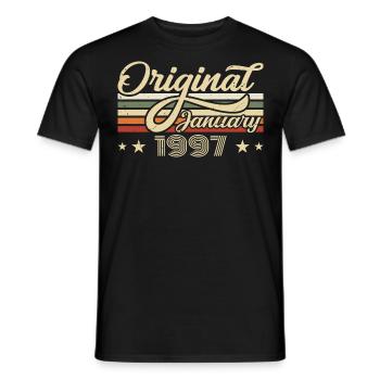 Geburtstag Januar 1997 Januar geboren im Januar - Männer T-Shirt - Schwarz - Vorne - AI Model Male 178 light (178cm)