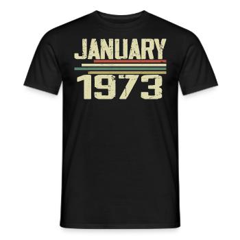 Janvier 1973 - Cadeau d’anniversaire Janvier 1973 - T-shirt homme - noir - Devant - AI Model Male 178 light (178cm)
