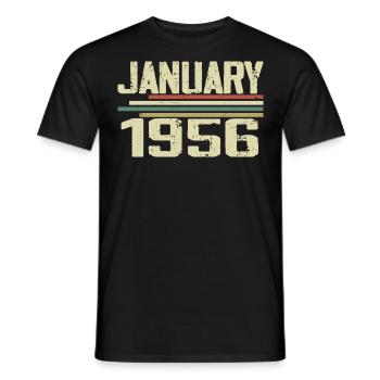 Januar 1956 - Geburtstagsgeschenk Januar 1956 - Männer T-Shirt - Schwarz - Vorne - AI Model Male 178 light (178cm)