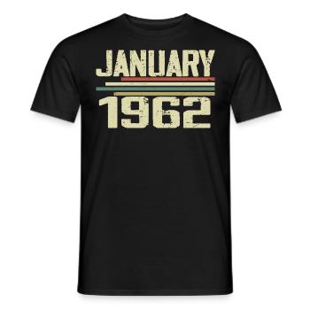 Januar 1962 - Geburtstagsgeschenk Januar 1962 - Männer T-Shirt - Schwarz - Vorne - AI Model Male 178 light (178cm)