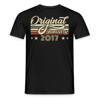 Birthday January 2017 January Born in January - Men's T-Shirt - black - Front - AI Model Male 178 light (178cm)