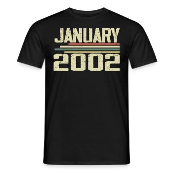 Janvier 2002 - Cadeau d’anniversaire Janvier 2002 - T-shirt homme - noir - Devant - AI Model Male 178 light (178cm)