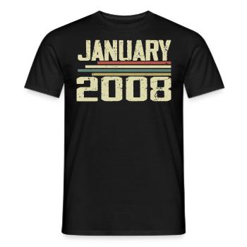 Janvier 2008 - Cadeau d'anniversaire janvier 2008 - T-shirt homme - noir - Devant - AI Model Male 178 light (178cm)