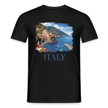 Ich Muss Gar Nix Ich Muss Nur Nach Italien - Männer T-Shirt - Schwarz - Vorne - AI Model Male 178 light (178cm)