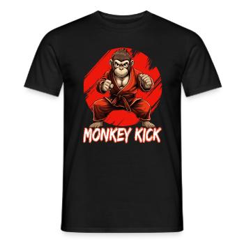 Karate Judo Affe Schimpanse Kampfsport - Männer T-Shirt - Schwarz - Vorne - AI Model Male 178 light (178cm)