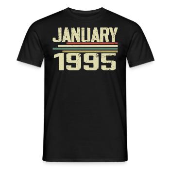January 1995 - Birthday present January 1995 - Men's T-Shirt - black - Front - AI Model Male 178 light (178cm)