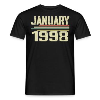 Janvier 1998 - Cadeau d’anniversaire Janvier 1998 - T-shirt homme - noir - Devant - AI Model Male 178 light (178cm)
