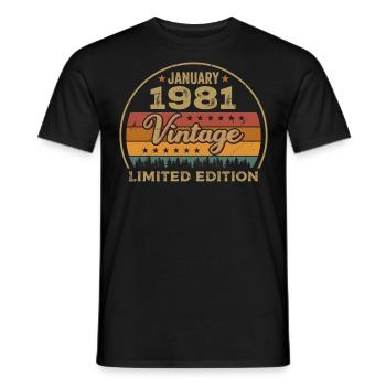 Legenden wurden im Januar 1981 geboren,Januar 1981 - Männer T-Shirt - Schwarz - Vorne - AI Model Male 178 light (178cm)