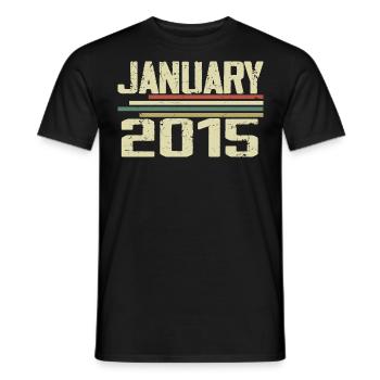 Janvier 2015 - Cadeau d’anniversaire Janvier 2015 - T-shirt homme - noir - Devant - AI Model Male 178 light (178cm)