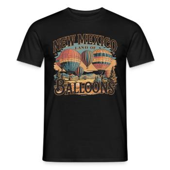 New Mexico Land of Hot Balloons - Männer T-Shirt - Schwarz - Vorne - AI Model Male 178 light (178cm)