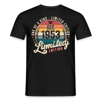 Birthday Gift 1953 Vintage 1953 Retro 1953 - Men's T-Shirt - black - Front - AI Model Male 178 light (178cm)