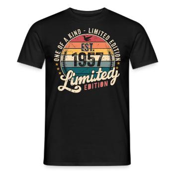 Geburtstagsgeschenk 1957 Jahrgang 1957 Retro 1957 - Männer T-Shirt - Schwarz - Vorne - AI Model Male 178 light (178cm)