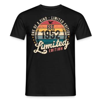 Birthday Gift 1952 Vintage 1952 Retro 1952 - Men's T-Shirt - black - Front - AI Model Male 178 light (178cm)