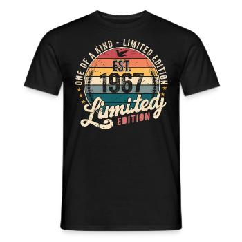 Geburtstagsgeschenk 1967 Jahrgang 1967 Retro 1967 - Männer T-Shirt - Schwarz - Vorne - AI Model Male 178 light (178cm)