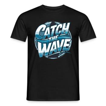 Catch the Wave für einen Surfer Wellenreiter - Männer T-Shirt - Schwarz - Vorne - AI Model Male 178 light (178cm)