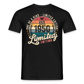 Cadeau d’anniversaire 1950 ' s Millésime 1950 Rétro 1950 - T-shirt homme - noir - Devant - AI Model Male 178 light (178cm)