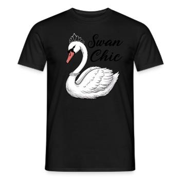 Eleganter Schwan für Schwan Fan - Männer T-Shirt - Schwarz - Vorne - AI Model Male 178 light (178cm)