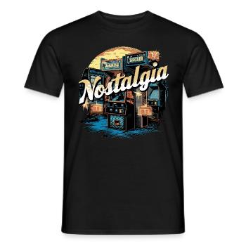 Vintage Arcade Gaming Videospiel Nostalgi - Männer T-Shirt - Schwarz - Vorne - AI Model Male 178 light (178cm)