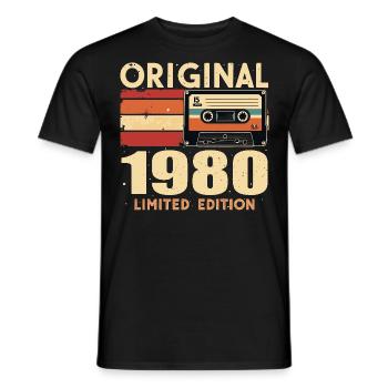 Geburtstag 1980 - Legendär Seit 1980 Geschenk 1980 - Männer T-Shirt - Schwarz - Vorne - AI Model Male 178 light (178cm)