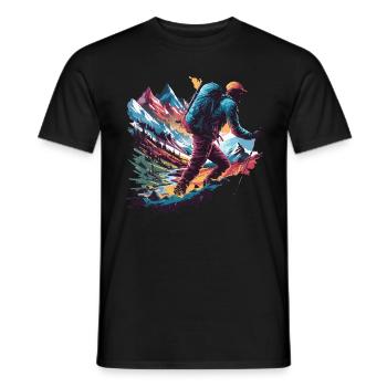 Hiking Adventure Wild Nature für einen Wanderer - Männer T-Shirt - Schwarz - Vorne - AI Model Male 178 light (178cm)