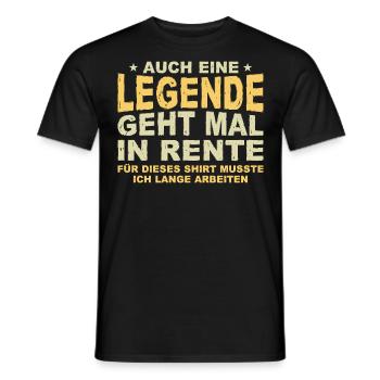 Auch Eine Legende Geht Mal In Rente Geschenk Rente - Männer T-Shirt - Schwarz - Vorne - AI Model Male 178 light (178cm)