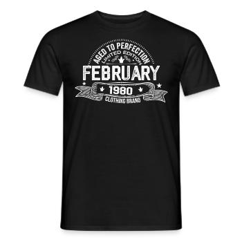 February 1980 - February 1980 Birthday 1980 Retro - Men's T-Shirt - black - Front - AI Model Male 178 light (178cm)