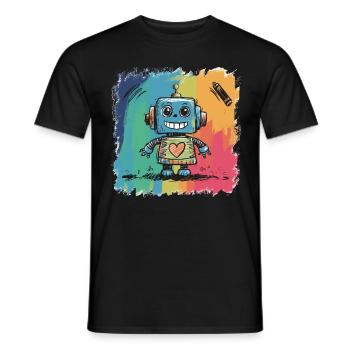 I'm A Friendly Robot Beep Boop - Männer T-Shirt - Schwarz - Vorne - AI Model Male 178 light (178cm)