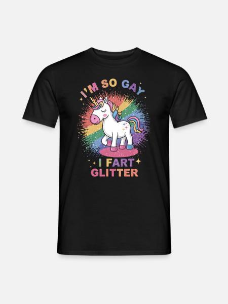 I'm so Gay Unicorn für Schwule - Männer T-Shirt - Schwarz