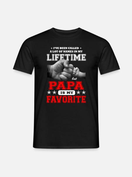 PAPA My Favorite Gift For Birthday Dad, Grandpa. - Männer T-Shirt - Schwarz