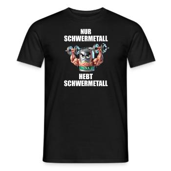 nur schwermetall hebt fitness funny lustiger spruc - Männer T-Shirt - Schwarz - Vorne - AI Model Male 178 light (178cm)