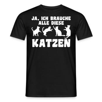 Cat Animal Cats Gift - Men's T-Shirt - black - Front - AI Model Male 178 light (178cm)