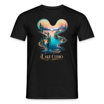 Comer See Ikonische italienische Schönheit Reise - Männer T-Shirt - Schwarz - Vorne - AI Model Male 178 light (178cm)