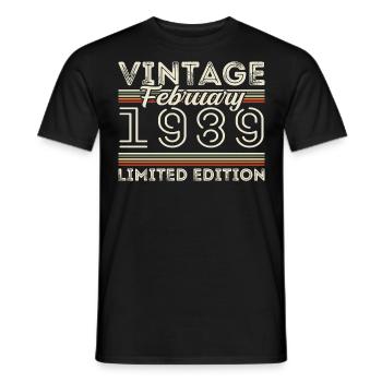 Février 1989 Cadeau d’anniversaire - Février 1989 - T-shirt homme - noir - Devant - AI Model Male 178 light (178cm)