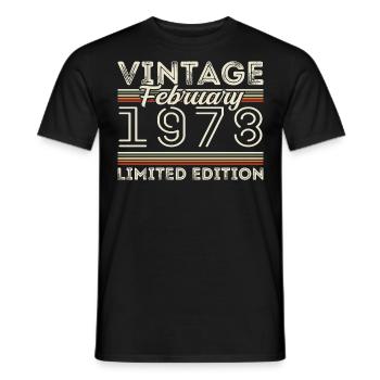 Februar 1978 Geschenk zum Jahrestag - Februar 1978 - Männer T-Shirt - Schwarz - Vorne - AI Model Male 178 light (178cm)