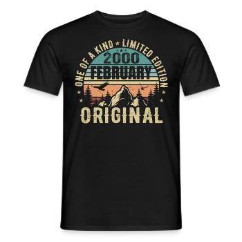 25e anniversaire Année originale Février 2000 - T-shirt homme - noir - Devant - AI Model Male 178 light (178cm)