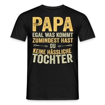Papa Père Fille Fête des pères - T-shirt homme - noir - Devant - AI Model Male 178 light (178cm)