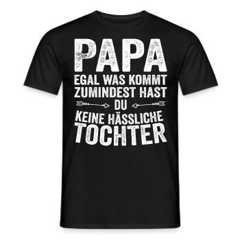 Papa Père Fille Fête des pères - T-shirt homme - noir - Devant - AI Model Male 178 light (178cm)