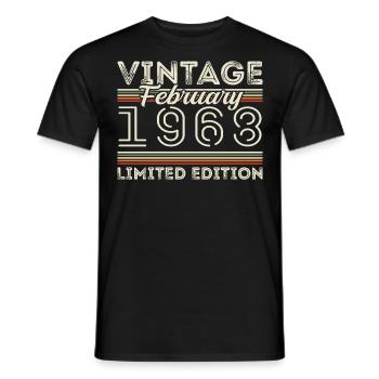 Février 1968 Cadeau d’anniversaire - Février 1968 - T-shirt homme - noir - Devant - AI Model Male 178 light (178cm)