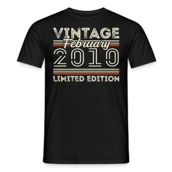 Février 2010 Cadeau d’anniversaire - Février 2010 - T-shirt homme - noir - Devant - AI Model Male 178 light (178cm)