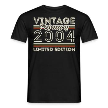 Février 2004 Cadeau d’anniversaire - Février 2004 - T-shirt homme - noir - Devant - AI Model Male 178 light (178cm)