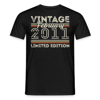 Februar 2011 Geschenk zum Jahrestag - Februar 2011 - Männer T-Shirt - Schwarz - Vorne - AI Model Male 178 light (178cm)