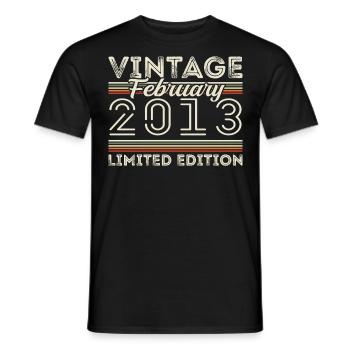 February 2013 Anniversary Gift - February 2013 - Men's T-Shirt - black - Front - AI Model Male 178 light (178cm)