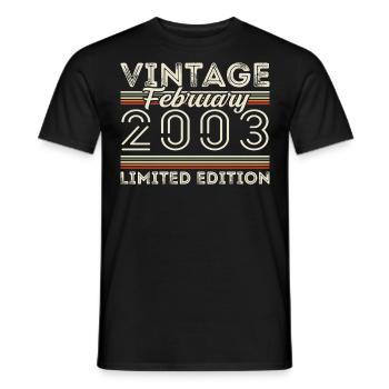 Février 2003 Cadeau d’anniversaire - Février 2003 - T-shirt homme - noir - Devant - AI Model Male 178 light (178cm)