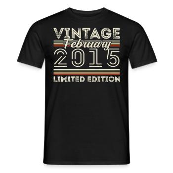 Février 2015 Cadeau d’anniversaire - Février 2015 - T-shirt homme - noir - Devant - AI Model Male 178 light (178cm)
