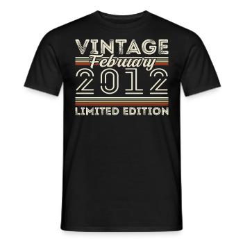 February 2012 Anniversary Gift - February 2012 - Men's T-Shirt - black - Front - AI Model Male 178 light (178cm)