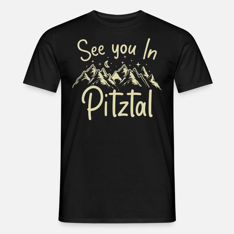 Pitztal Skiing Tyrol Snowboarding Austria - Men's T-Shirt - black