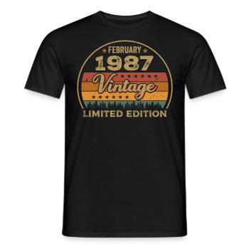 February 1987, Jubilee 1987, Legends February 1987 - Men's T-Shirt - black - Front - AI Model Male 178 light (178cm)